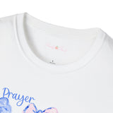 Prayer Changes Things Floral T-Shirt — Blue & Pink Ribbon Comfort Tee