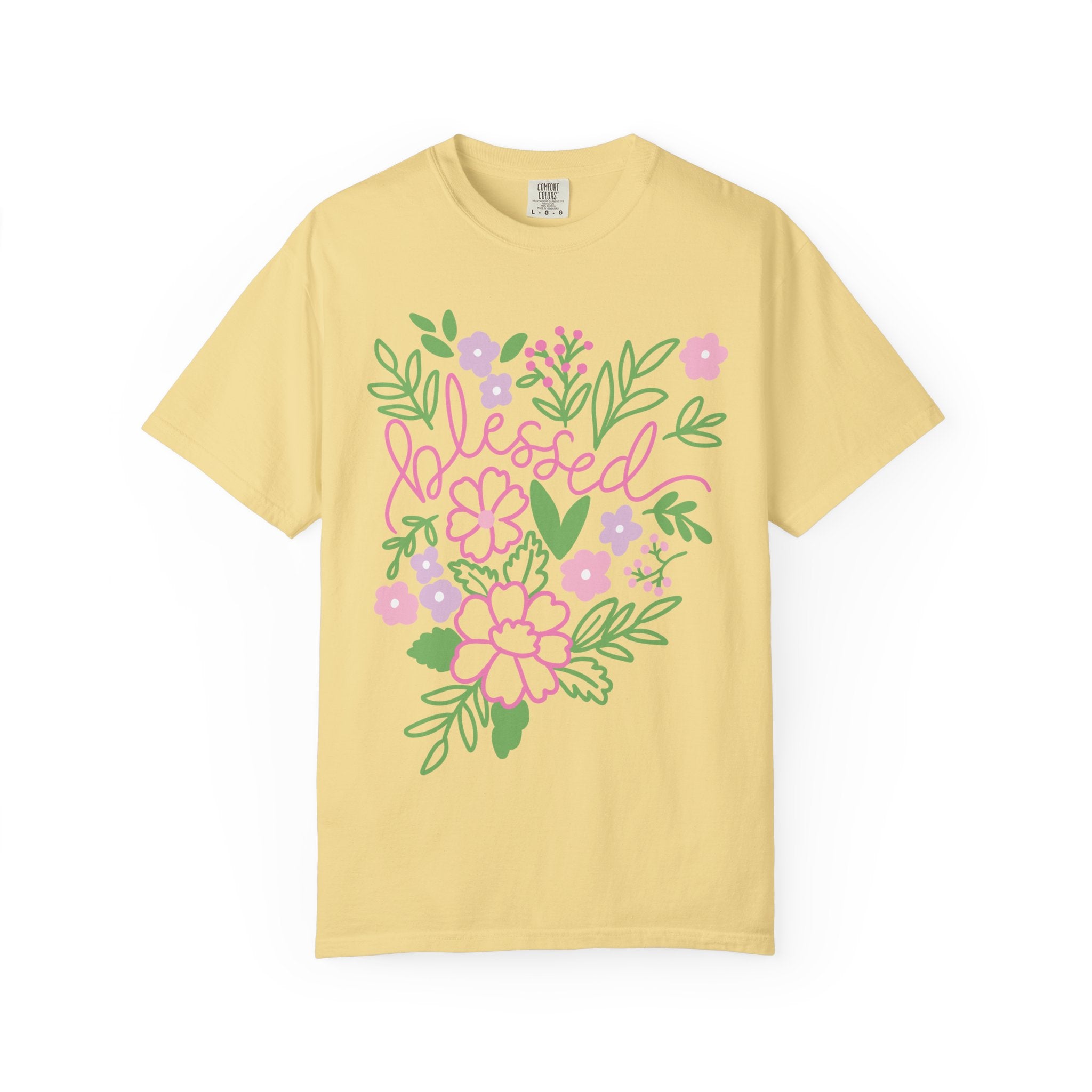 Blessed Floral T-Shirt — Pastel Flower Graphic Tee