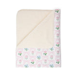 Floral Fleece Sherpa Blanket — Pink Pastel Rose Pattern, Cozy Throw for Nursery & Gifts