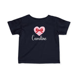 Valentine Heart & Bow Personalized Tee