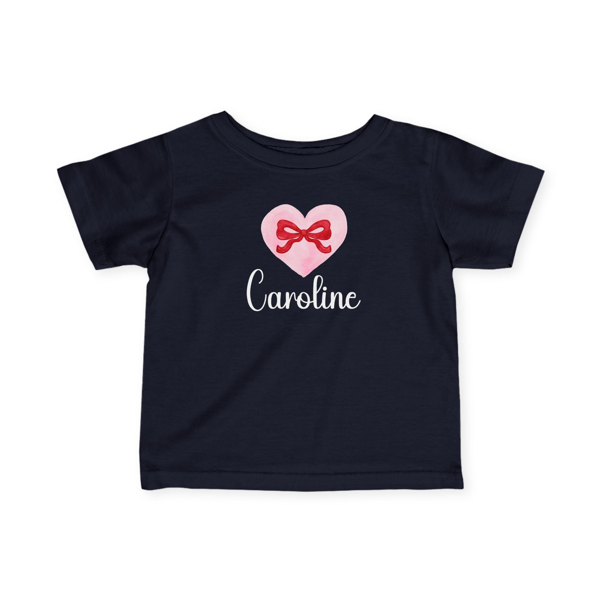 Valentine Heart & Bow Personalized Tee