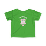 Infant Tee — "Birthday Girl" Pink Floral Cake Baby T‑Shirt