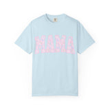 Mama Floral Graphic Tee — Pastel Pink "MAMA" Cotton T-Shirt