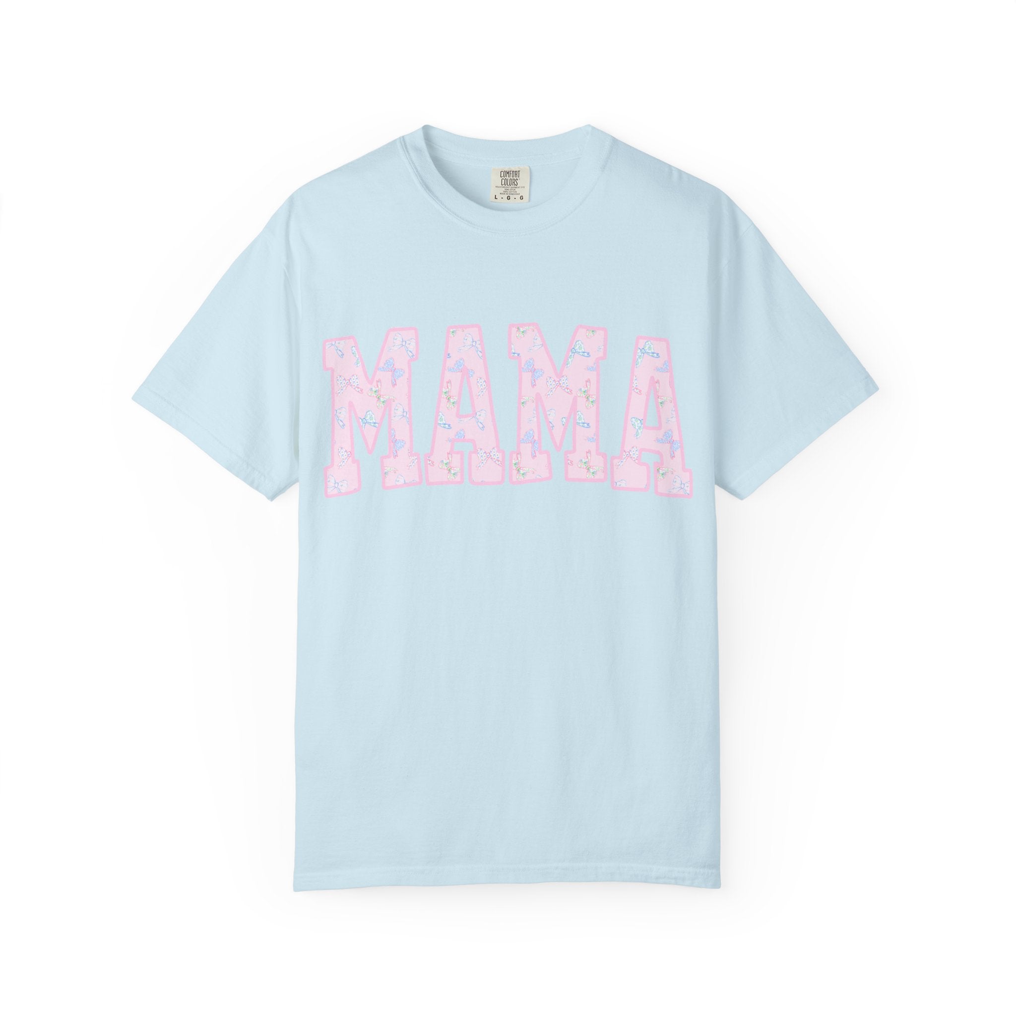 Mama Floral Graphic Tee — Pastel Pink "MAMA" Cotton T-Shirt