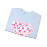 Valentine "Be Mine" Heart Sweatshirt — Cute Pink Lace Candy-Heart Pullover