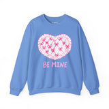 Valentine "Be Mine" Heart Sweatshirt — Cute Pink Lace Candy-Heart Pullover