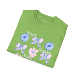 Prayer Changes Things Floral T-Shirt — Blue & Pink Ribbon Comfort Tee