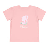 Toddler Tee — Pink Doll Barbi Silhouette with Florals Personalized