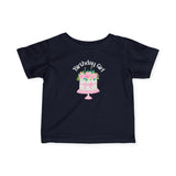 Infant Tee — "Birthday Girl" Pink Floral Cake Baby T‑Shirt