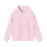 Heart & Bows Hoodie — Cute Pink Heart Pattern Pullover for Valentine’s Day