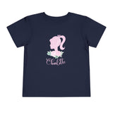 Toddler Tee — Pink Doll Barbi Silhouette with Florals Personalized