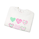 Pastel Heart Pattern Sweatshirt — Cute Pink & Mint Valentine Crewneck