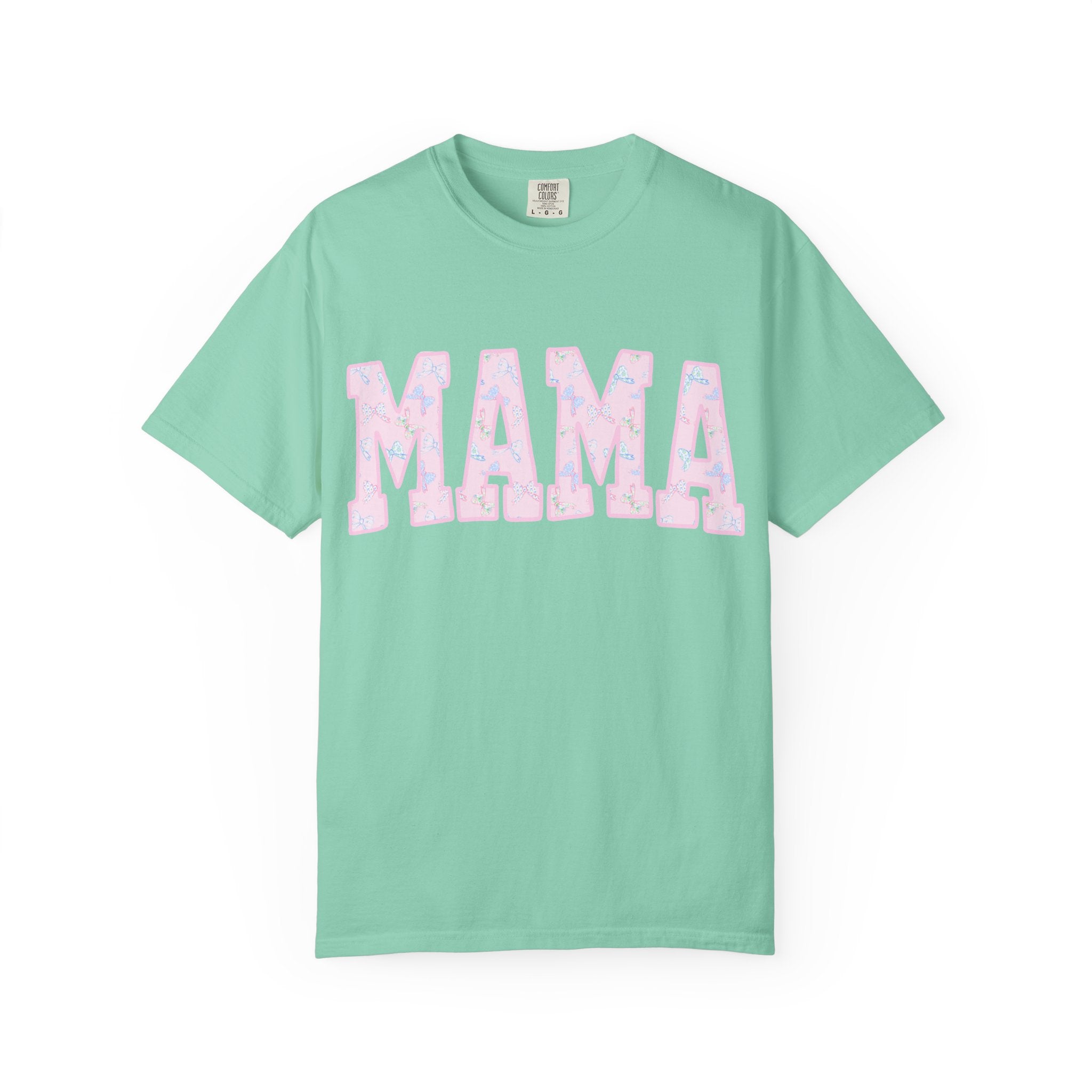 Mama Floral Graphic Tee — Pastel Pink "MAMA" Cotton T-Shirt