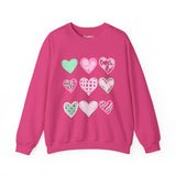 Pastel Heart Pattern Sweatshirt — Cute Pink & Mint Valentine Crewneck