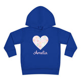 Personalized Floral Heart Toddler Hoodie