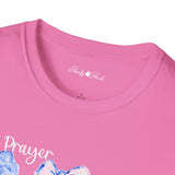 Prayer Changes Things Floral T-Shirt — Blue & Pink Ribbon Comfort Tee