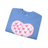 Valentine "Be Mine" Heart Sweatshirt — Cute Pink Lace Candy-Heart Pullover