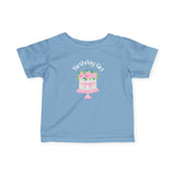 Infant Tee — "Birthday Girl" Pink Floral Cake Baby T‑Shirt