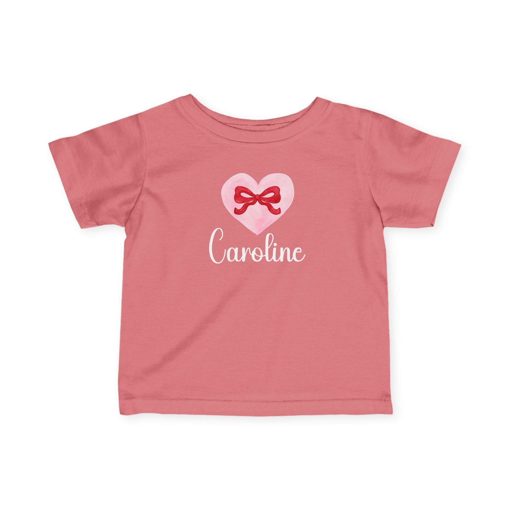 Valentine Heart & Bow Personalized Tee