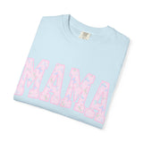 Mama Floral Graphic Tee — Pastel Pink "MAMA" Cotton T-Shirt