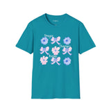 Prayer Changes Things Floral T-Shirt — Blue & Pink Ribbon Comfort Tee