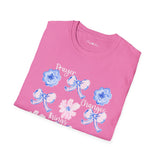 Prayer Changes Things Floral T-Shirt — Blue & Pink Ribbon Comfort Tee