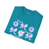 Prayer Changes Things Floral T-Shirt — Blue & Pink Ribbon Comfort Tee