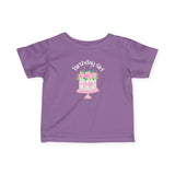 Infant Tee — "Birthday Girl" Pink Floral Cake Baby T‑Shirt