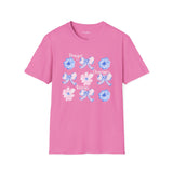 Prayer Changes Things Floral T-Shirt — Blue & Pink Ribbon Comfort Tee