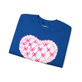 Valentine "Be Mine" Heart Sweatshirt — Cute Pink Lace Candy-Heart Pullover