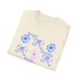 Prayer Changes Things Floral T-Shirt — Blue & Pink Ribbon Comfort Tee
