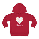 Personalized Floral Heart Toddler Hoodie