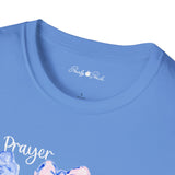 Prayer Changes Things Floral T-Shirt — Blue & Pink Ribbon Comfort Tee