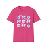 Prayer Changes Things Floral T-Shirt — Blue & Pink Ribbon Comfort Tee
