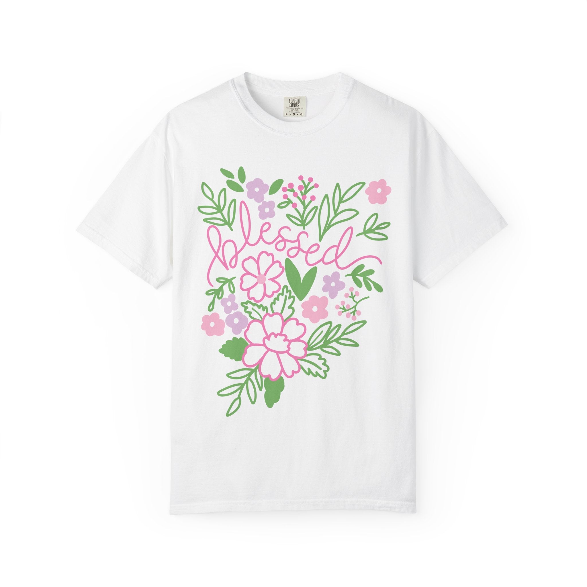 Blessed Floral T-Shirt — Pastel Flower Graphic Tee