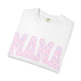 Mama Floral Graphic Tee — Pastel Pink "MAMA" Cotton T-Shirt