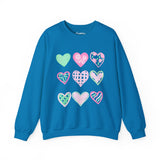 Pastel Heart Pattern Sweatshirt — Cute Pink & Mint Valentine Crewneck