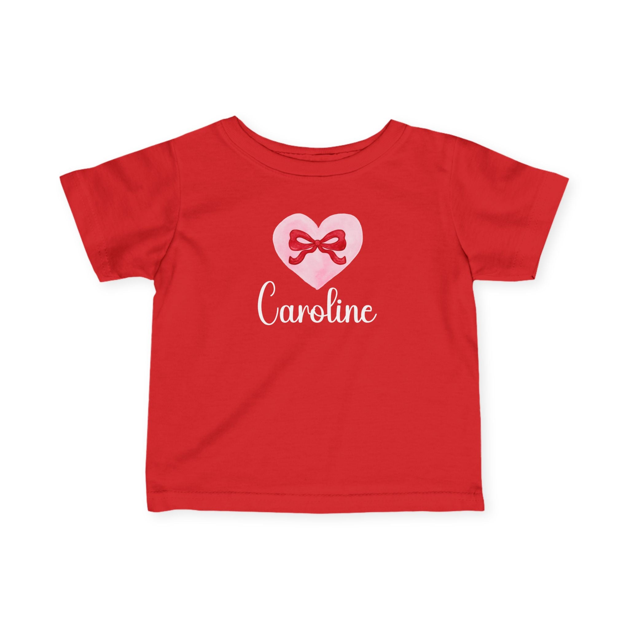 Valentine Heart & Bow Personalized Tee