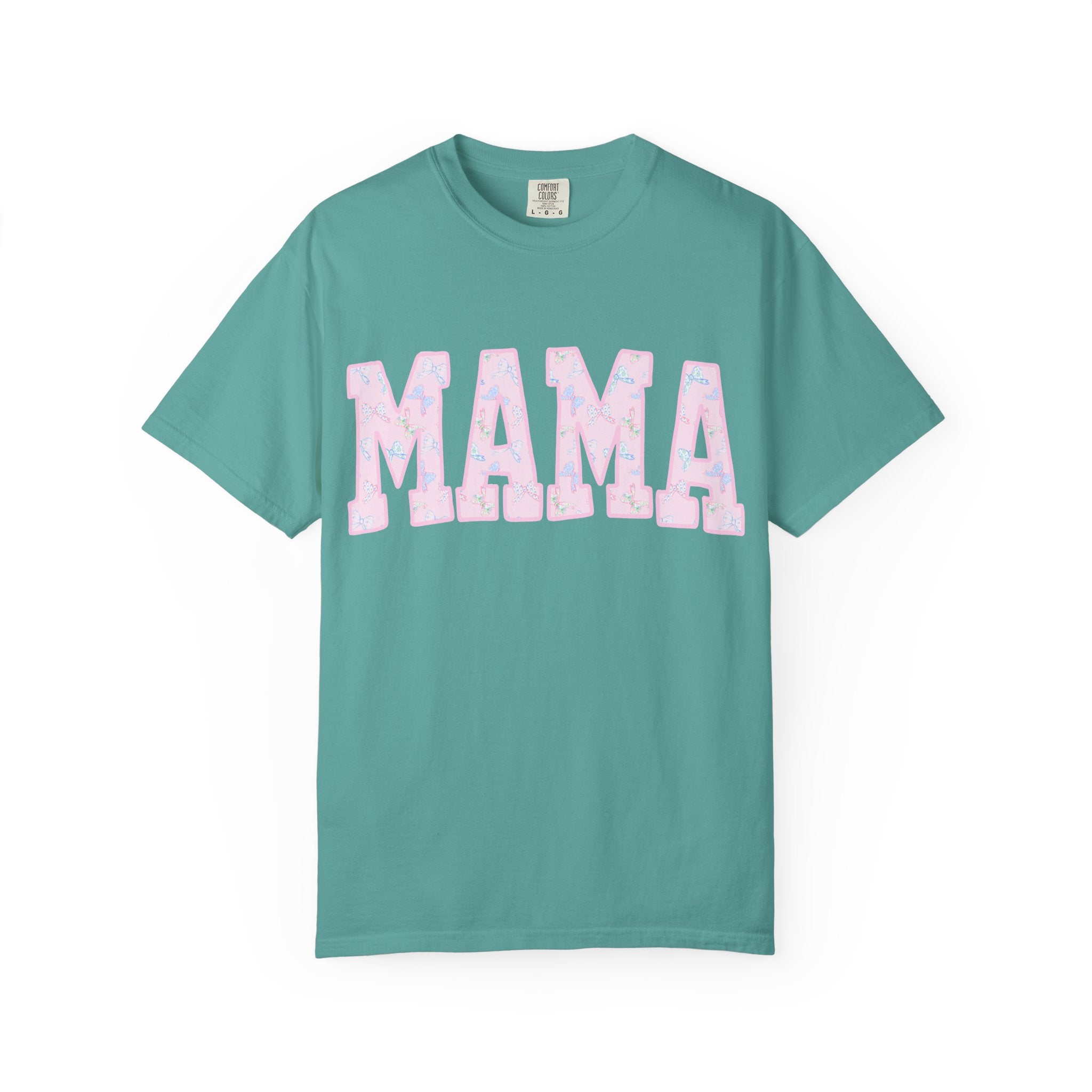 Mama Floral Graphic Tee — Pastel Pink "MAMA" Cotton T-Shirt