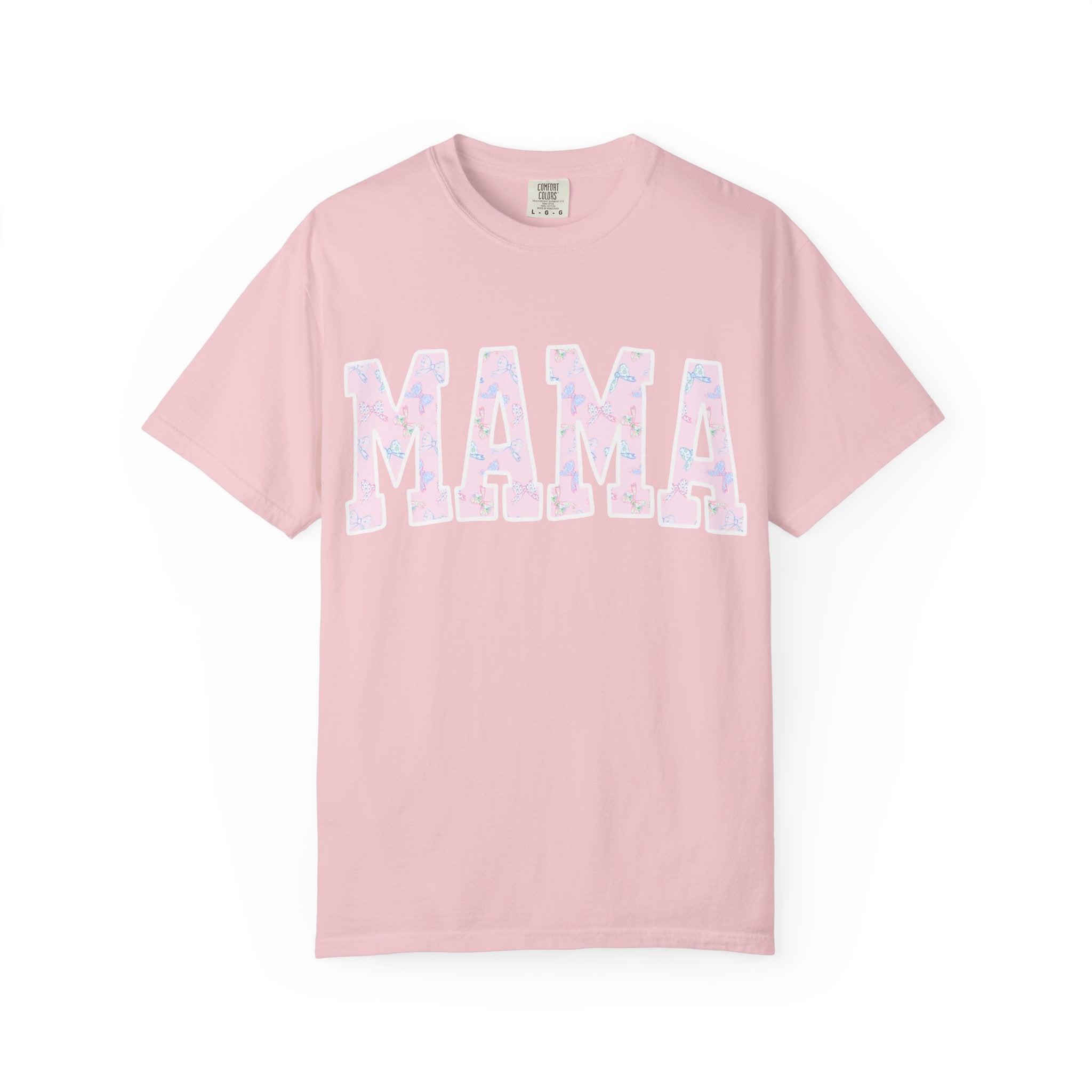 Mama Floral Graphic Tee — Pastel Pink "MAMA" Cotton T-Shirt