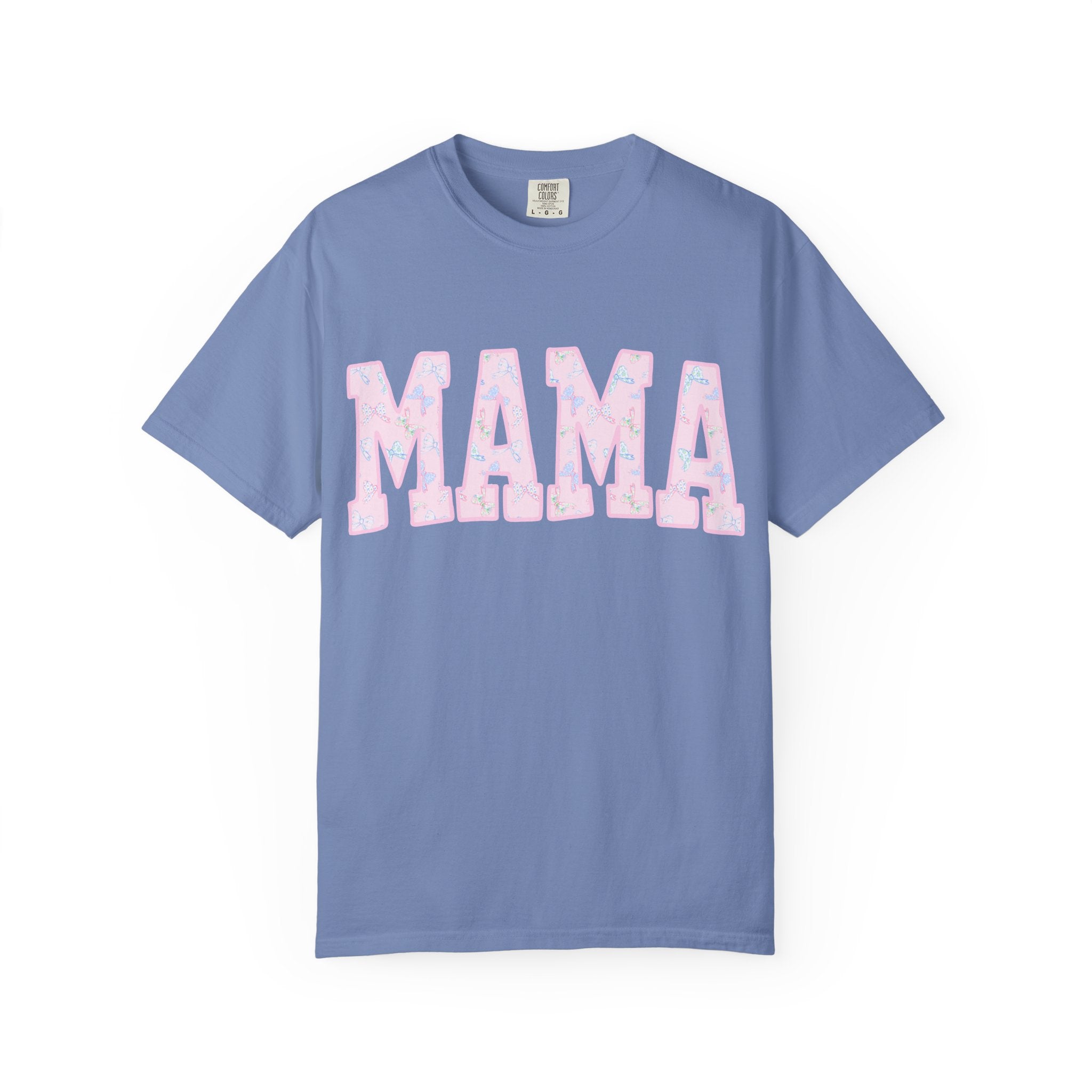 Mama Floral Graphic Tee — Pastel Pink "MAMA" Cotton T-Shirt