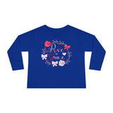 Valentine's Toddler Long Sleeve Tee — Floral Name Wreath