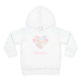 Personalized Floral Heart Toddler Hoodie