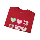 Pastel Heart Pattern Sweatshirt — Cute Pink & Mint Valentine Crewneck