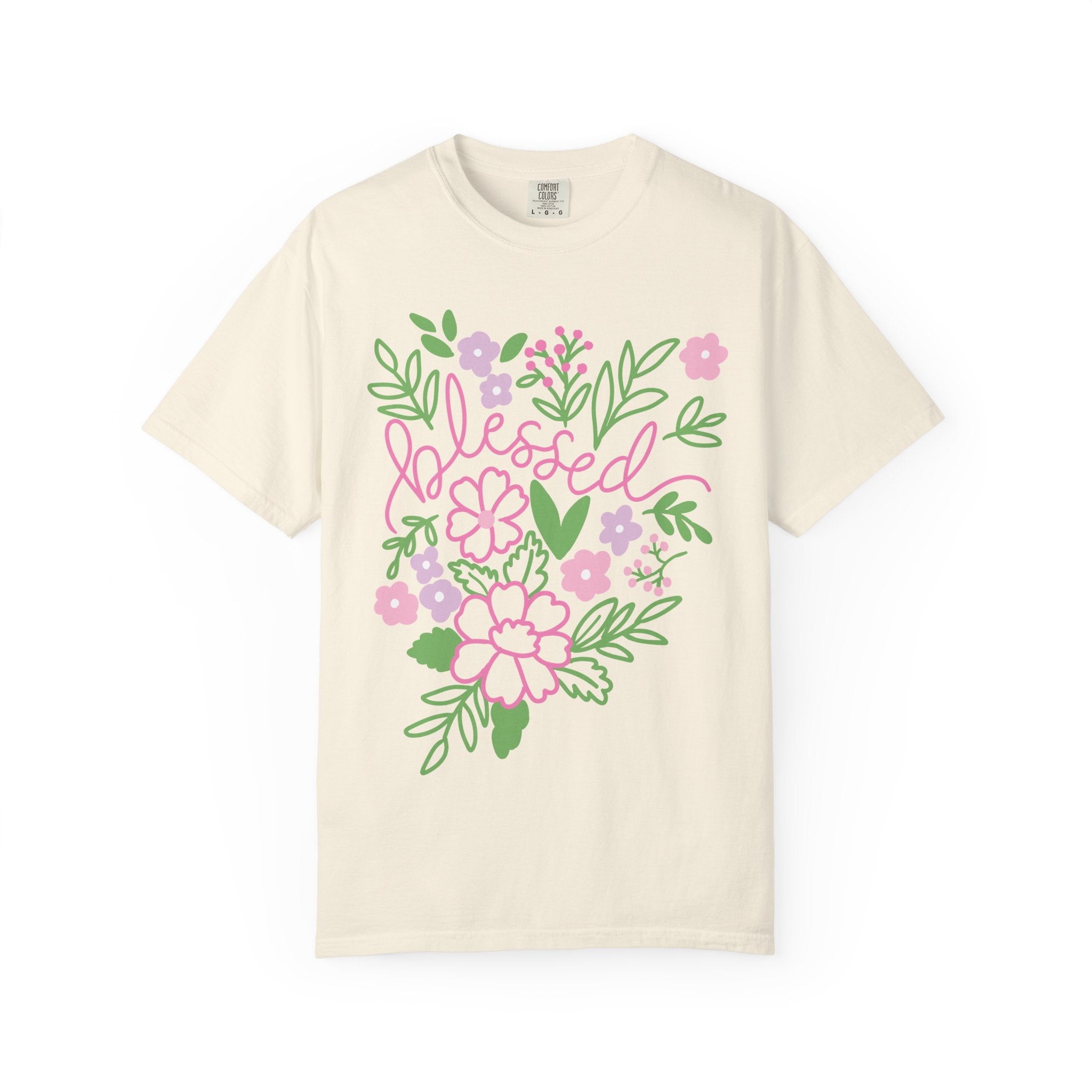 Blessed Floral T-Shirt — Pastel Flower Graphic Tee