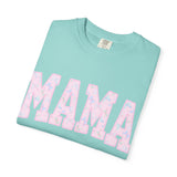 Mama Floral Graphic Tee — Pastel Pink "MAMA" Cotton T-Shirt