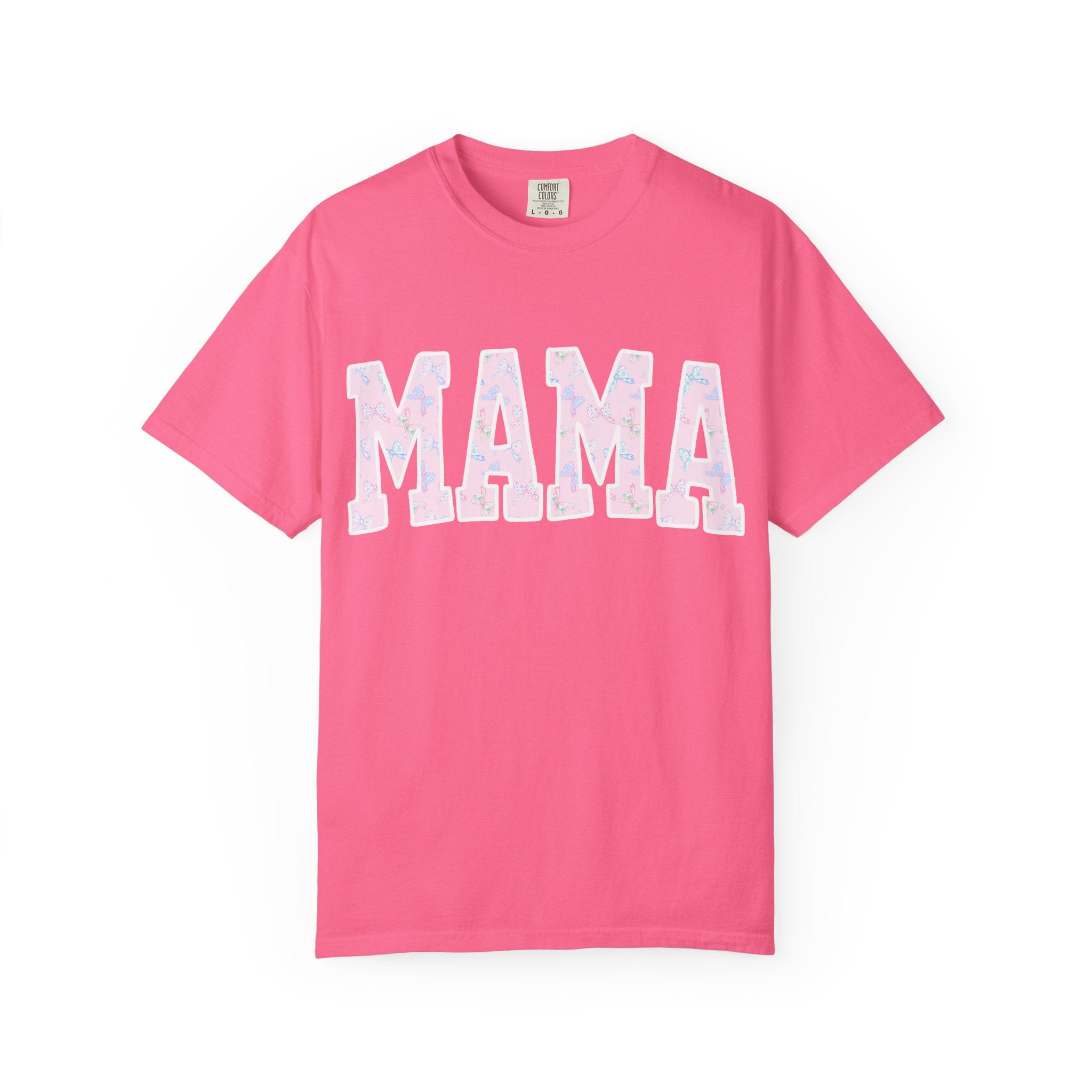 Mama Floral Graphic Tee — Pastel Pink "MAMA" Cotton T-Shirt