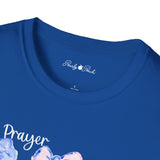 Prayer Changes Things Floral T-Shirt — Blue & Pink Ribbon Comfort Tee