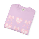 Pink Heart & Bow Graphic T-Shirt — Cute Retro Valentine Tee