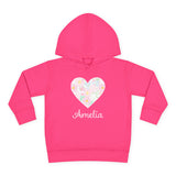 Personalized Floral Heart Toddler Hoodie